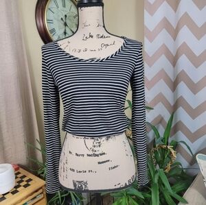 Livi Scrunch Waist Striped Top Size M